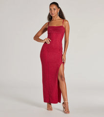 Klara Cowl Neck Faux Pearl Bead Column Dress