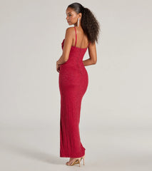 Klara Cowl Neck Faux Pearl Bead Column Dress