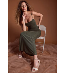 Julane Cowl Neck Ruched Column Dress