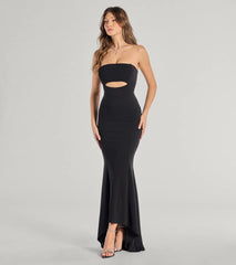 Marley Lace-Up Mermaid Crepe Formal Dress