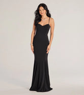 Emmaline Lace Trim Cutout Crepe Mermaid Dress