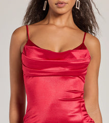 Laverne Formal Satin Lace-Up Column Dress