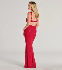 Drew Open Back Glitter Mermaid Dress