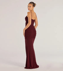 Milena Faux Pearl Mesh High Slit Mermaid Dress