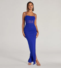 Rose Formal Mesh Corset Column Dress