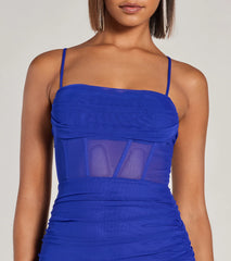 Rose Formal Mesh Corset Column Dress