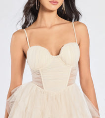 Aletta Long Sleeveless Ruffled A-Line Dress