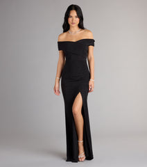 Giada Glitter Knit Off-the-Shoulder Column Dress