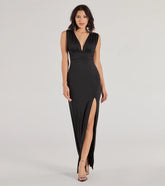 Liesel High Slit Open Back Column Dress