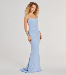 Rowan Formal Glitter Ruched Mermaid Dress