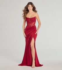 Shayla Strapless Corset Lace Formal Dress