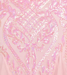 Sylvia Lace-Up Mermaid Tulle Ruffle Sequin Dress