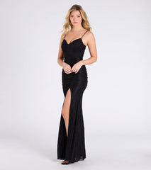 Rory Sweetheart Slit Bodycon Lace Formal Dress