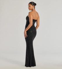 Stacey Strapless Sequin Beaded Mermaid Dress