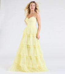 Harper Corset Ruffle A-Line Formal Dress