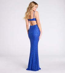 Erin V-Neck Mermaid Sequin Beaded Formal Dress