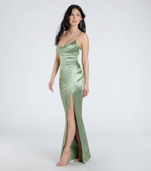 Laverne Formal Satin Lace-Up Column Dress