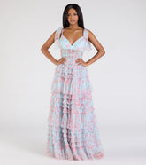 Catrina Corset A-Line Floral Mesh Formal Dress