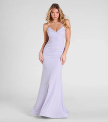 Leslie Lace-Up Mermaid Glitter Formal Dress