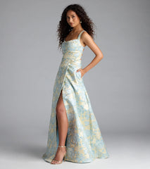 Lulabelle Lace-Up Slit A-Line Formal Dress