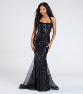 Esmeralda Halter Mermaid Sequin Formal Dress