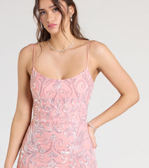 Claire Lace-Up Sequin Mermaid Dress