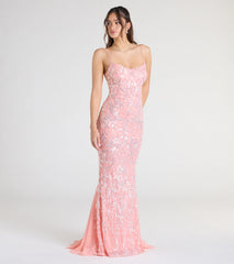 Claire Lace-Up Sequin Mermaid Dress