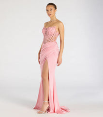 Shayla Strapless Corset Lace Formal Dress