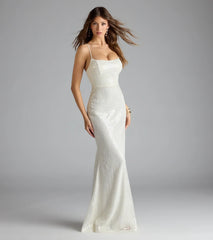 Fiona Lace-Up Mermaid Sequin Formal Dress