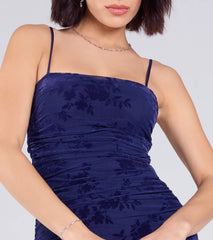 Jaymie Tie-Back Floral Velvet Mermaid Formal Dress