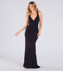 Ayla Lace-Up Slit Mermaid Glitter Formal Dress