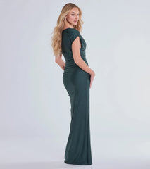 Stacy Off-Shoulder Slit Bodycon Formal Dress