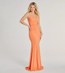 Patricia Glitter Cowl Neck Column Dress