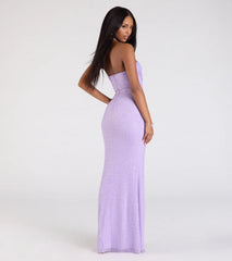 Cindy Beaded Strapless Column Formal Dress