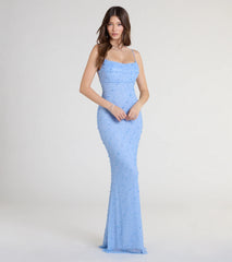 Kerry Open Back Bodycon Pearl Bead Formal Dress