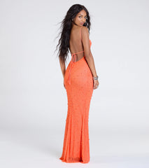 Kerry Open Back Bodycon Pearl Bead Formal Dress