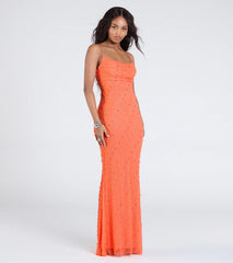 Kerry Open Back Bodycon Pearl Bead Formal Dress