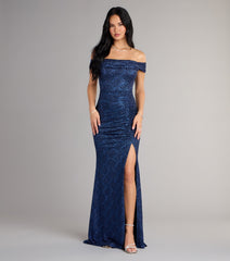 Alina Glitter Off-The-Shoulder Mermaid Formal Dress