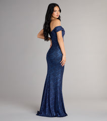Alina Glitter Off-The-Shoulder Mermaid Formal Dress