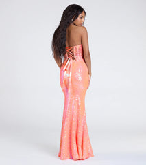 Zoe Lace-Up Corset Mermaid Sequin Formal Dress