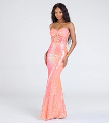 Zoe Lace-Up Corset Mermaid Sequin Formal Dress