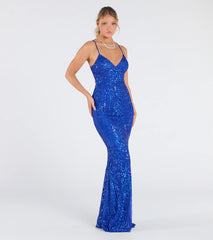 Helen Lace-Up Mermaid Sequin Formal Dress