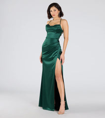 Melinda Satin Lace-Up Formal Dress