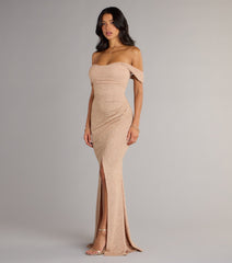Airlie Formal Glitter Off-The-Shoulder Dress