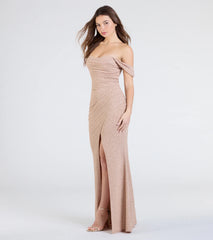 Airlie Formal Glitter Off-The-Shoulder Dress