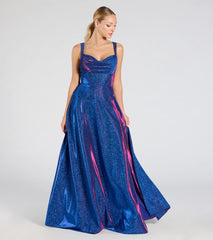 Clarence Corset Slit Glitter A-Line Formal Dress