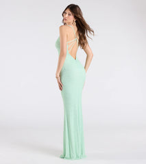 Rani Sleeveless Strappy Open-Back Beaded Mermaid Dress