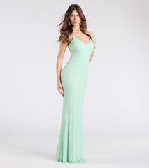 Rani Sleeveless Strappy Open-Back Beaded Mermaid Dress