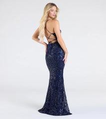 Violetta Sequin Lace-Up Mermaid Dress