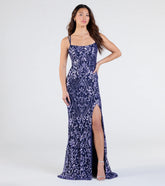 Andrea Cutout Slit Mermaid Sequin Formal Dress